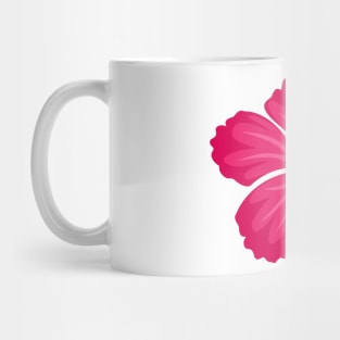 Pink Hand Drawn Hibiscus Flower Mug